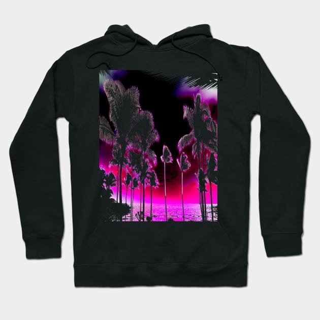 Palm Trees Scuba Man Emperor Exotic Rainbow Reef Hoodie by PoizonBrand